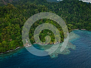 The Aerial View of Lubang Buaya Beach in Morella photo