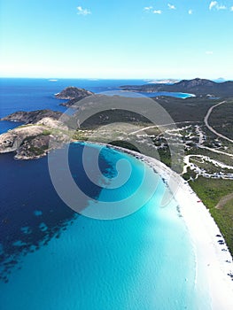 Aerial view of Lucky Bay, located in Esperance, Australia