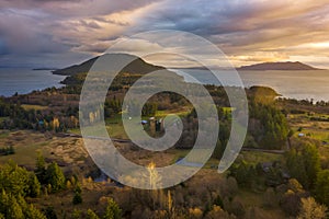 Aerial View Of Lummi Island, Washington.