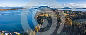 Aerial View of Lummi Island, Washington.