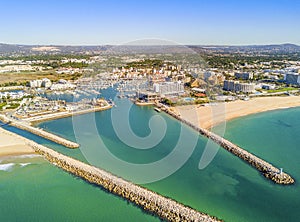 Aerial view of luxurious and touristic Vilamoura, Algarve, Portugal photo