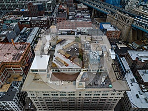 Aerial view of a luxury apartment complex in Dumbo, Brooklyn, New York
