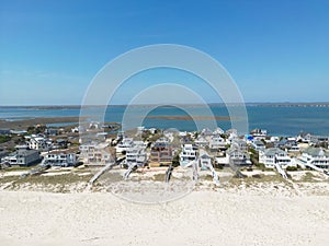 view of luxury homes along the beach in the Hamptons Long Island New York photo