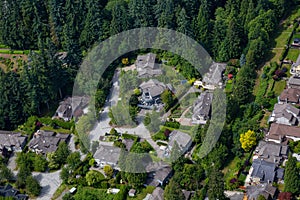 Aerial View of luxury homes in North Vancouver