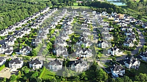 Aerial View of luxury homes Properties. Taken during a sunny summer day