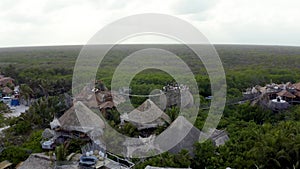 Aerial view of the luxury hotel Azulik in Tulum.