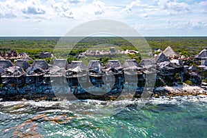 Aerial view of the luxury hotel Azulik in Tulum.