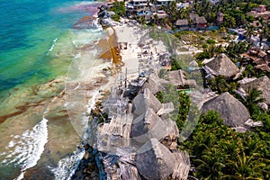 Aerial view of the luxury hotel Azulik in Tulum.