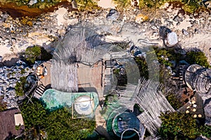 Aerial view of the luxury hotel Azulik in Tulum.