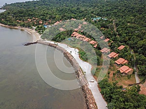 Aerial view of luxury resort wnext the ocean in Phu Quoc