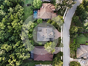 Aerial view of Luxury Suburban neighborhood