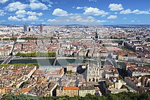 Aerial view of Lyon photo
