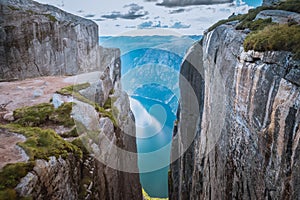 Aerial view Lysefjorden from Kjeragbolten Norway