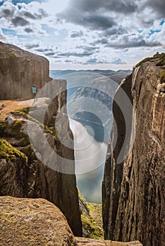 Aerial view Lysefjorden from Kjeragbolten Norway