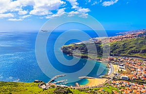 Aerial view of Machico resort, Madeira