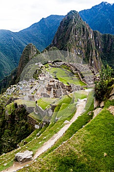 Aerial view of Machu Picchu ruins