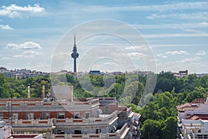 Aerial view of Madrid with Torrespana Tower - Madrid, Spain photo
