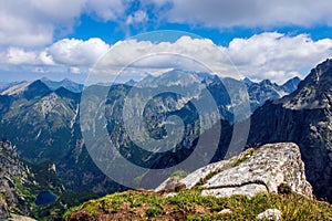 Aerial view of the majestic High Tatra Mountains. Slovakia.