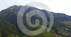 Aerial view of majestic Mount Kinabalu, Kundasang Sabah.