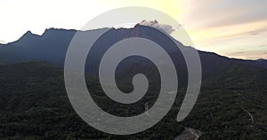 Aerial view of majestic Mount Kinabalu, Kundasang Sabah.