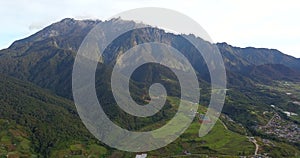 Aerial view of majestic Mount Kinabalu, Kundasang Sabah.