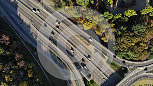 Aerial view of major road junction