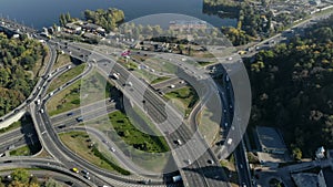 Aerial view of major road junction