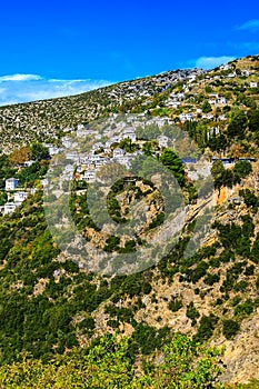 Aerial view of Makrinitsa village, Pelion, Greece