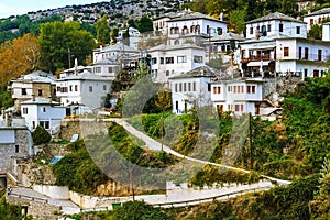 Aerial view of Makrinitsa village in Pelion, Greece