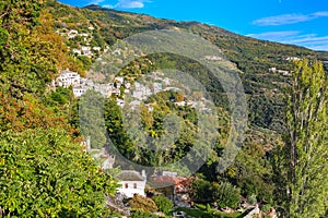 Aerial view of Makrinitsa village in Pelion, Greece