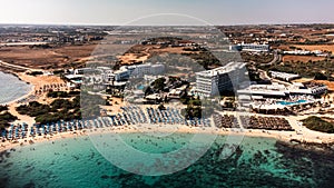 Aerial view of Makronissos Beach in Cyprus photo