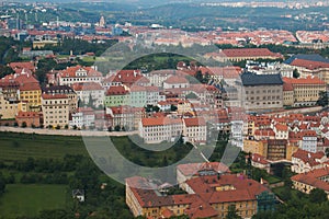 Aerial view of Mala Strana district, Prague