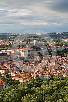 Aerial view of Mala Strana District in Prague