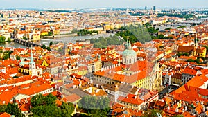 Aerial view of Mala Strana and Old Town Prague