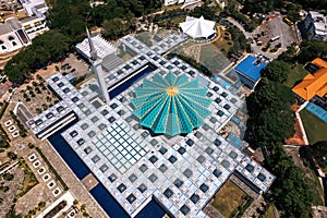 Aerial view of Malaysia National mosque, or Masjid Negara in Kuala Lumpur