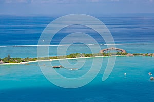 Aerial view of Maldives beach landscape