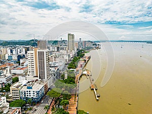 Aerial view of Malecon Simon Bolivar in Guayaquil photo