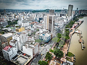 Aerial view of Malecon Simon Bolivar in Guayaquil photo