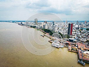 Aerial view of Malecon Simon Bolivar in Guayaquil photo