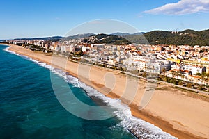 Aerial view of Malgrat de Mar, Spain photo