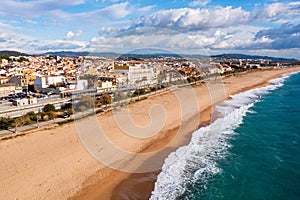 Aerial view of Malgrat de Mar, Spain photo