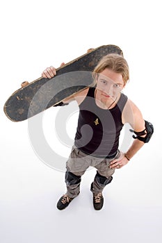 Aerial view of man with skateboard