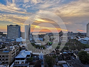 Aerial view of Manaus city center