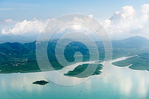 Aerial view of mangrove forests