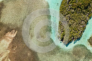 Aerial view of mangroves at Los Juanes in Morrocoy National Park, Venezuela.