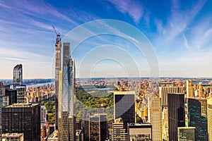 Aerial view of Manhattan and Central park