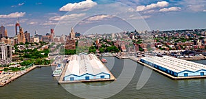 Aerial view of Manhattan skyline, New York City