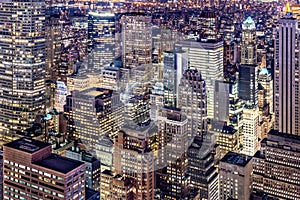 Aerial view of Manhattan skyscrapers