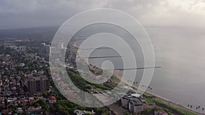 Aerial view Maputo Mozambique. Cityscape with skyscrapers