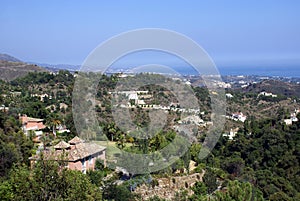 Aerial view of Marbella city in Andalusia, Spain, Europe